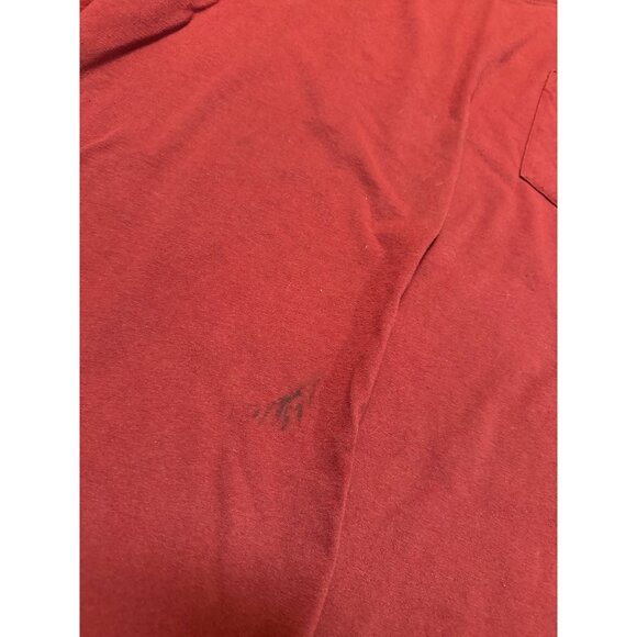 Carhartt Mens XL Red Long Sleeve Pocket T-Shirt Flawed Workwear - Picture 2 of 7